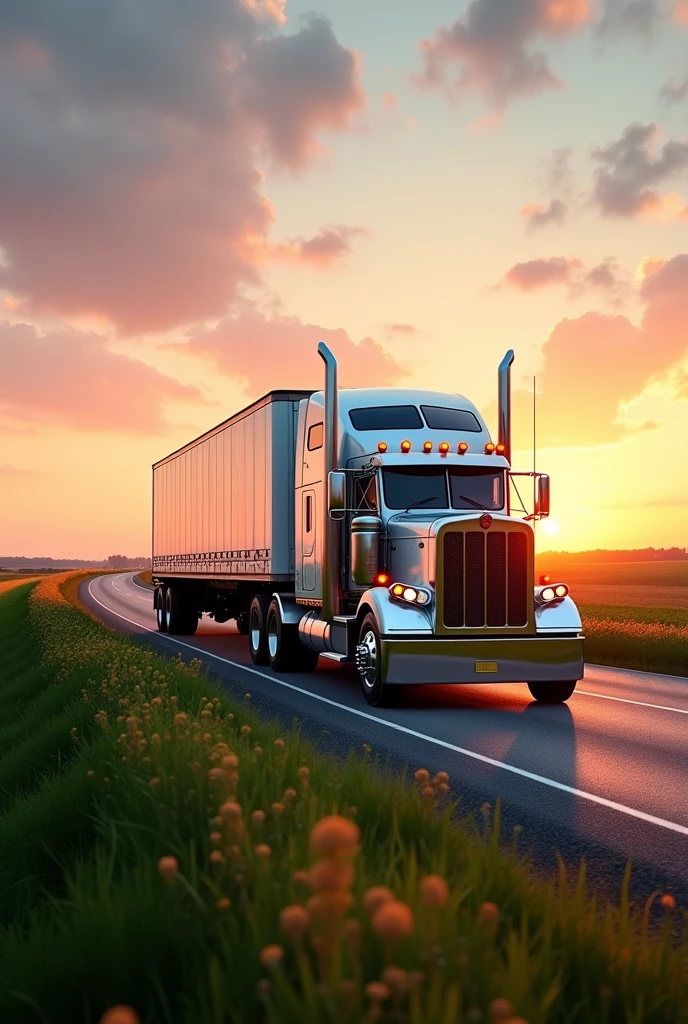 (photorealism:1.2), Truck with trailer