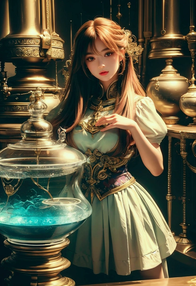 CREATE THIS IMAGE, hyperrealistic, full hd, very feminine and delicate girl. beautiful girl, replicate this image. but change the colors to lighter and more realistic colors. ((Best Quality)), ((masterpiece)), (Very detailed: 1.3), 3D