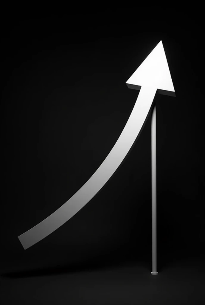 Create an image, that it has a black background, and that there is a business income elevation sign, that there is an upward arrow that this plate is white, No writing, quero igual a outra só que No writing