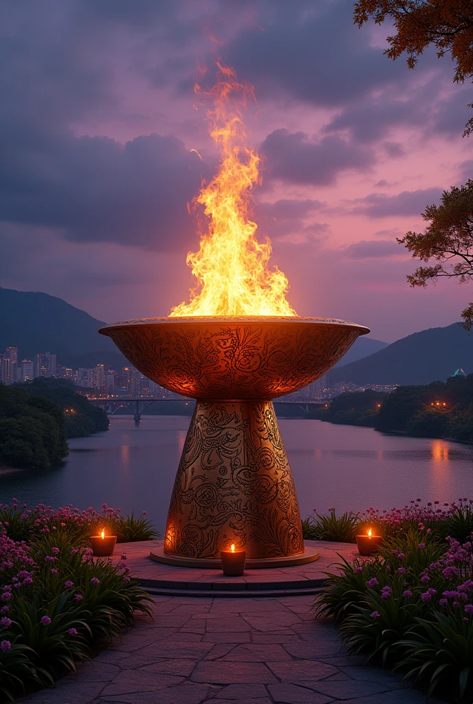 Make an Olympic cauldron inspired by Pará