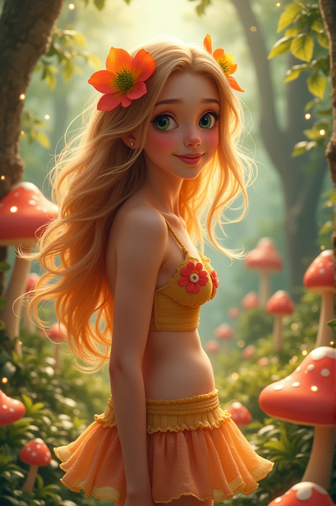 Half-naked young women in Disney style