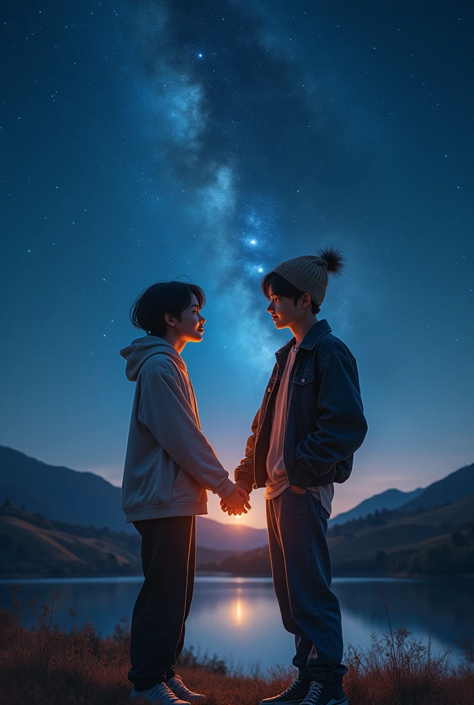 Make the cover under the same star but with Park Jimin and Min Yoongi as protagonists but in real life