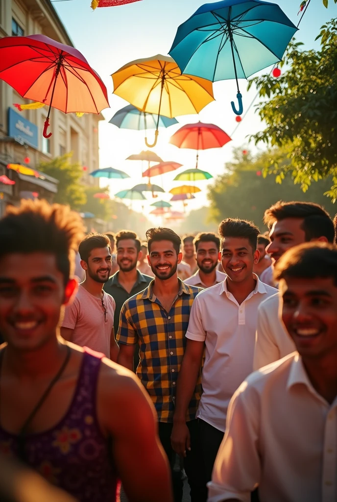 KODINAR ITTIHAD PANEL Written with umbrella a balleting day 25th august with asian male happy crowd