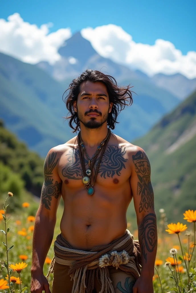 Peruvian man without clothes