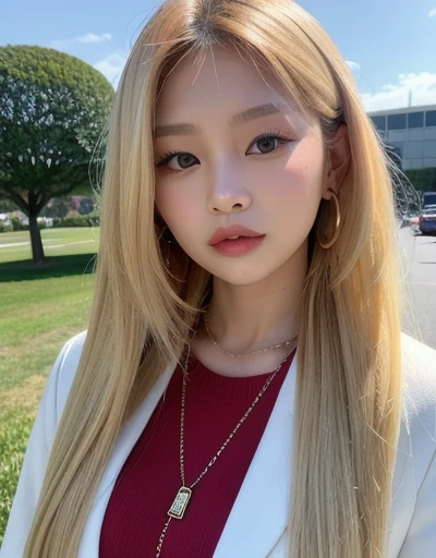 Jennie Kim with blonde hair