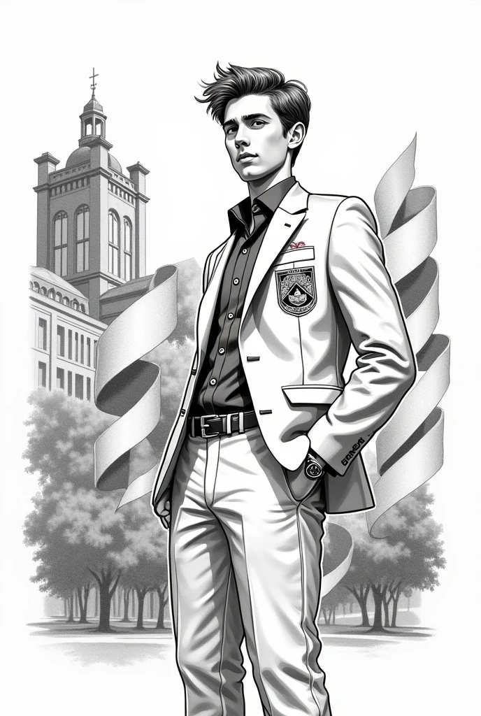 2024 Fraternity Campaign black and white drawing very easy to make easier