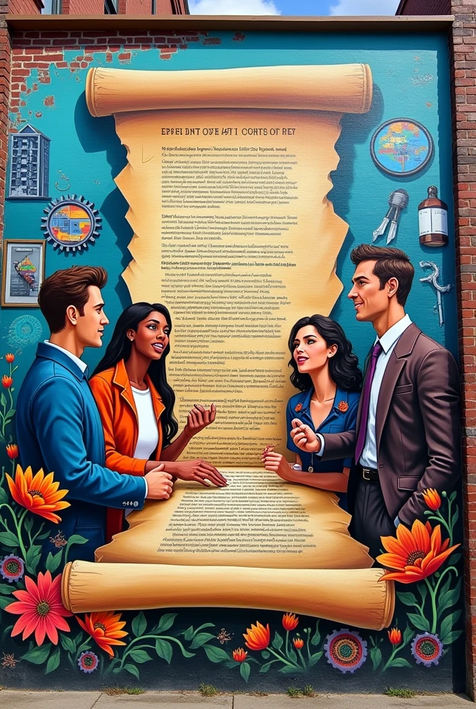 Mural on the employment contract