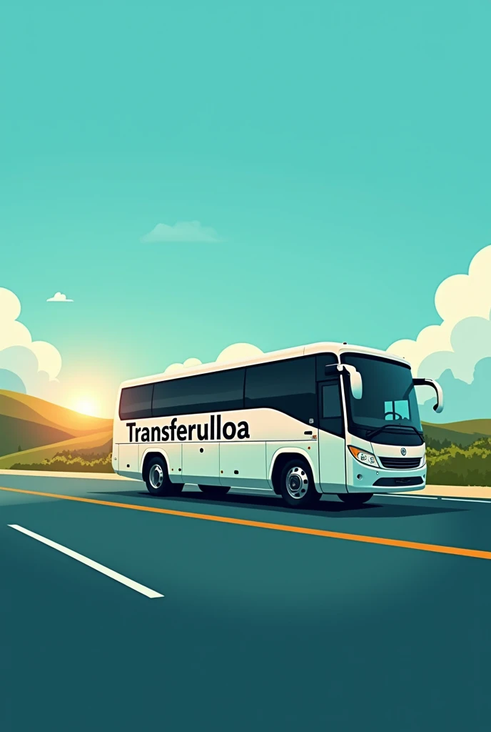 I need to create a logo for my passenger transport company with the name transferulloa, I need to have a vehicle in the background and the name on the photo of the vehicle