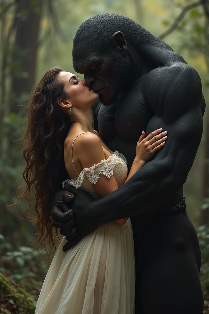 A beast raping a beautiful young girl