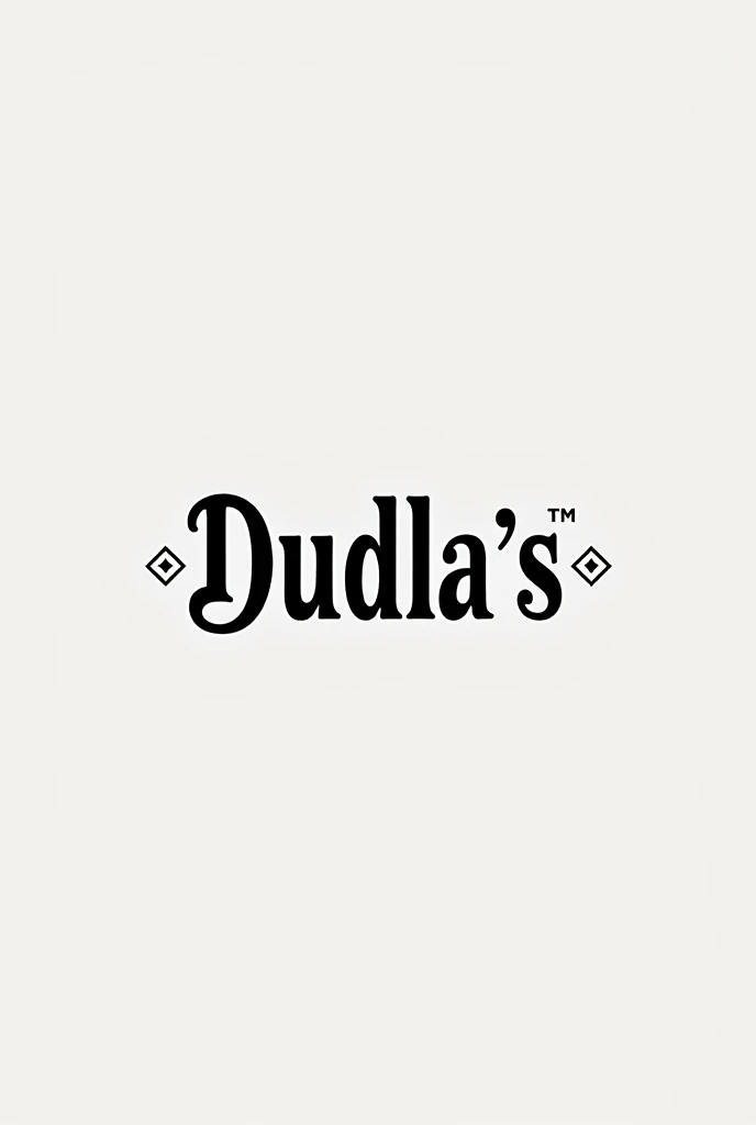 Minimalist and monochrome logo with the name dudla's