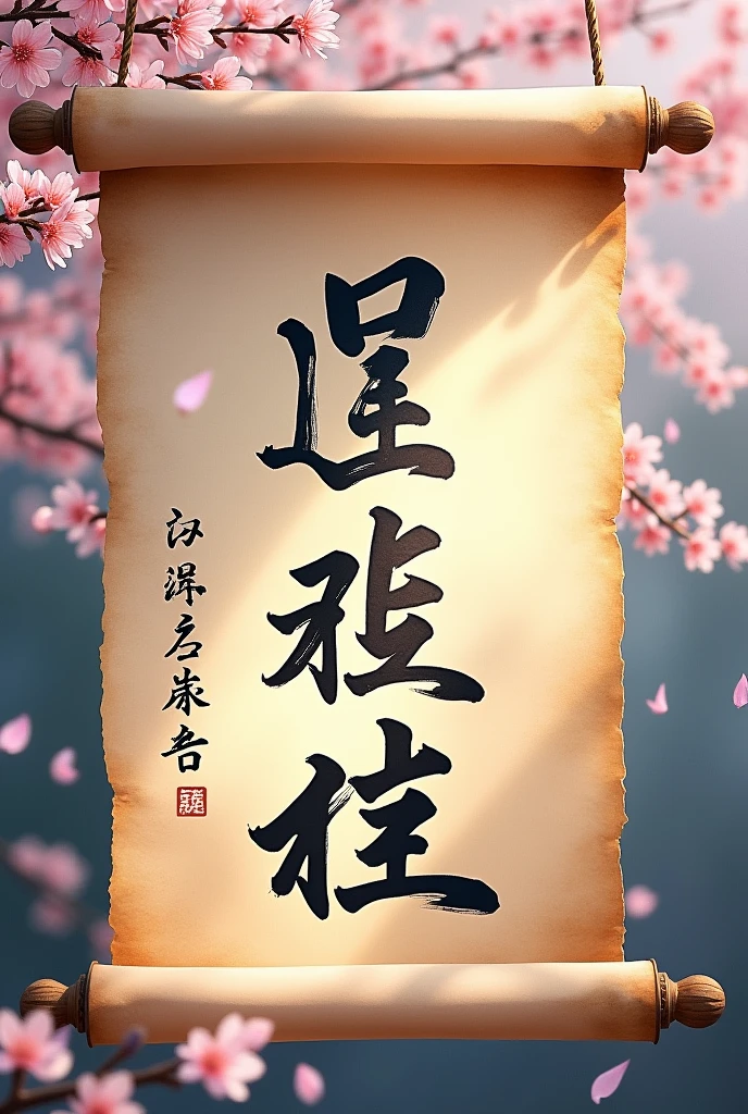Japanese phrase written on parchment that says: “The world is yours”