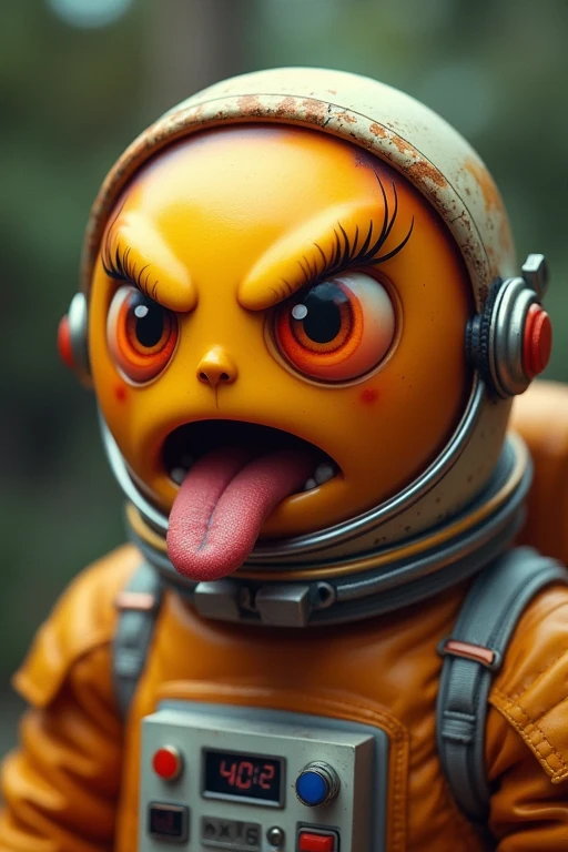 Astronaut mango fruit with angry eyes
Chromatic aberration abuse, licking your lips,