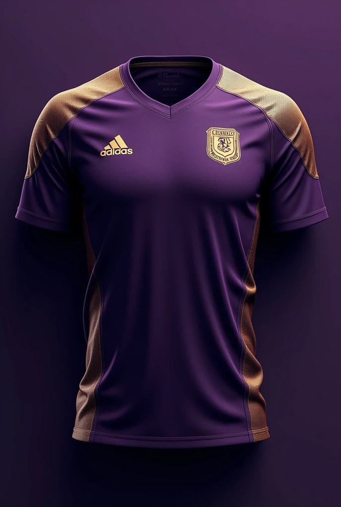 make a men's team shirt, dark purple with gold details on the sleeve, Naked, shields and sponsor