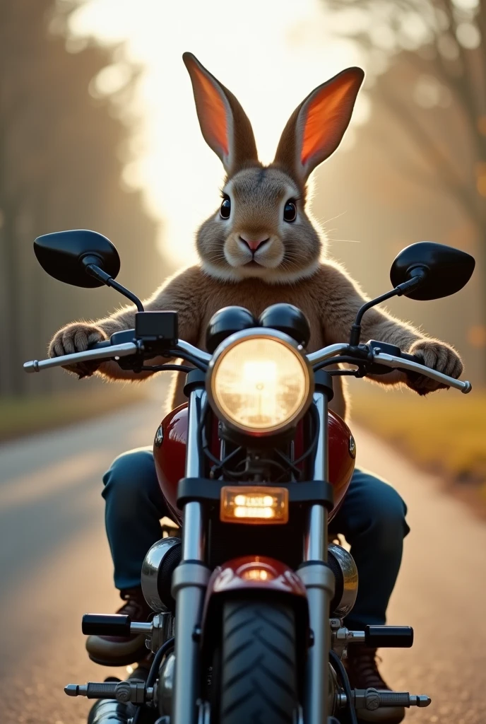 rabbit on motorcycle