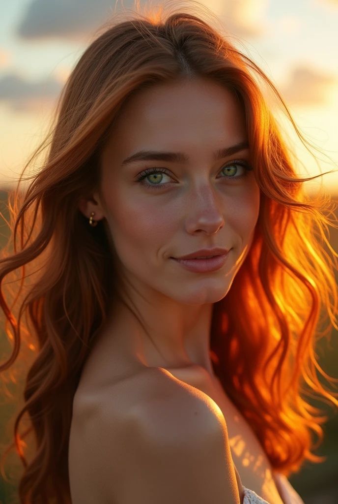 auburn hair with heterochromia