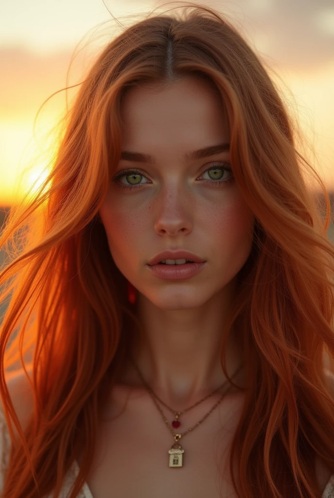 auburn hair with heterochromia