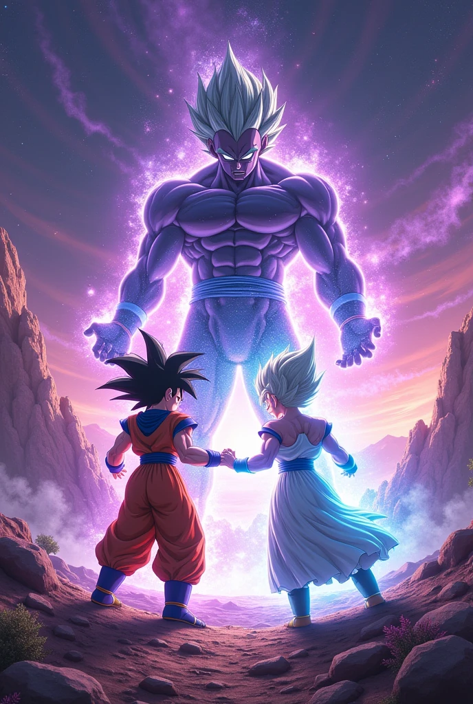 Create a scene where Goku, in his Ultra Instinct form, is fighting Bills., on a remote planet.