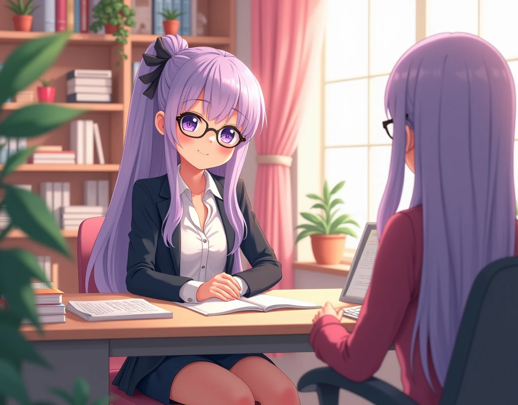 anime girl working as a psychologist