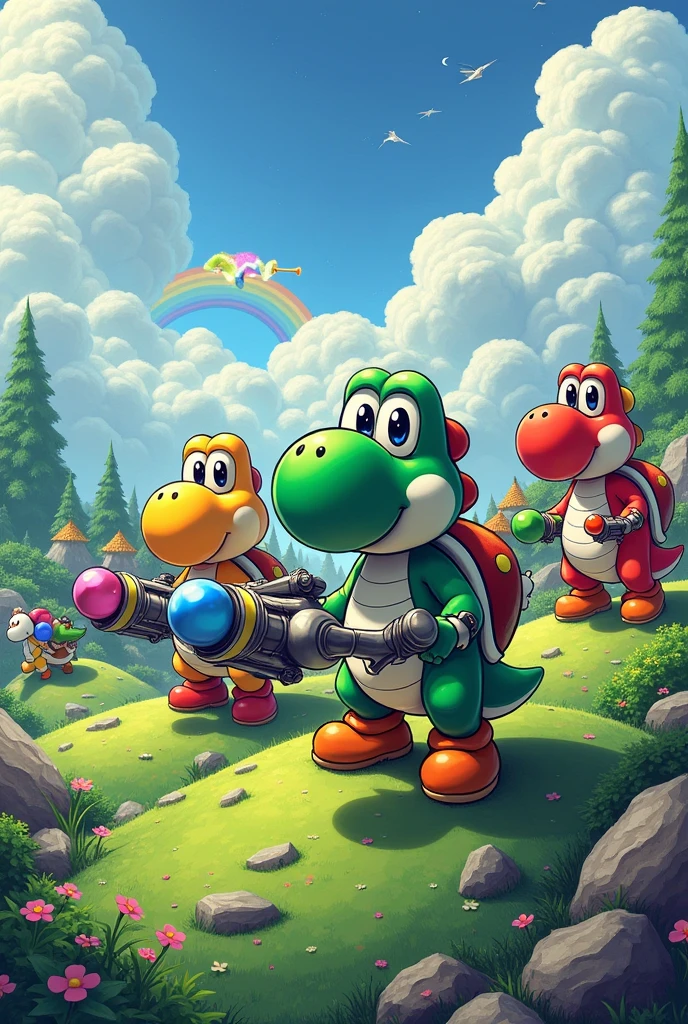 army of armed yoshis