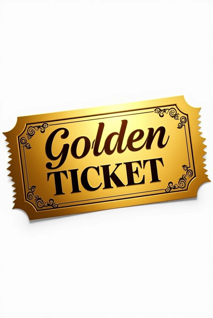 ticket de show, escrito golden ticket, no back ground