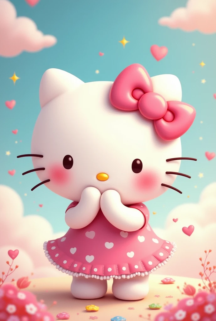 Hello Kitty giving kisses
