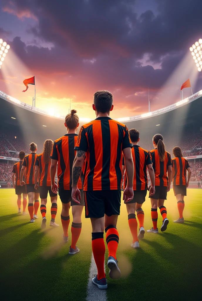 Black and orange striped uniforms
