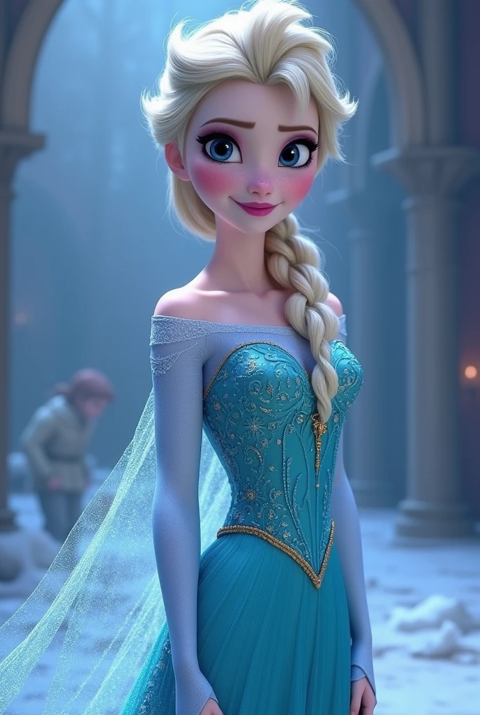 Make Elsa from the movie Frozen naked