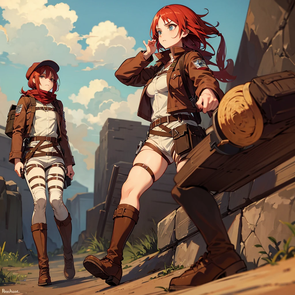 Attack on Titan inspired female character, redheadwear