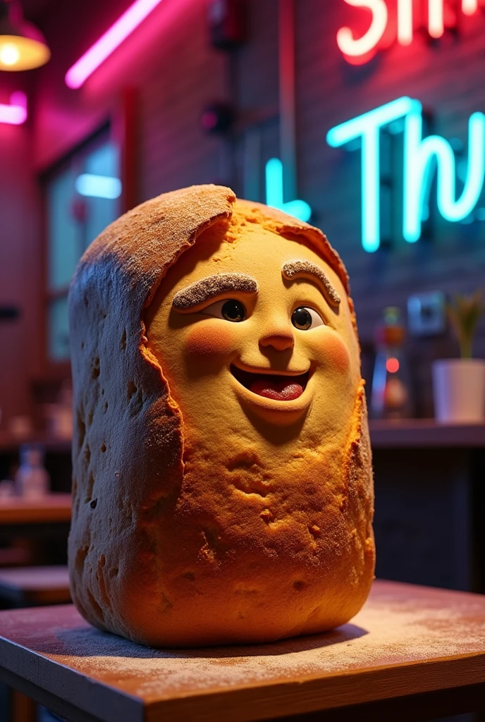 A realistic bread in a rap battle