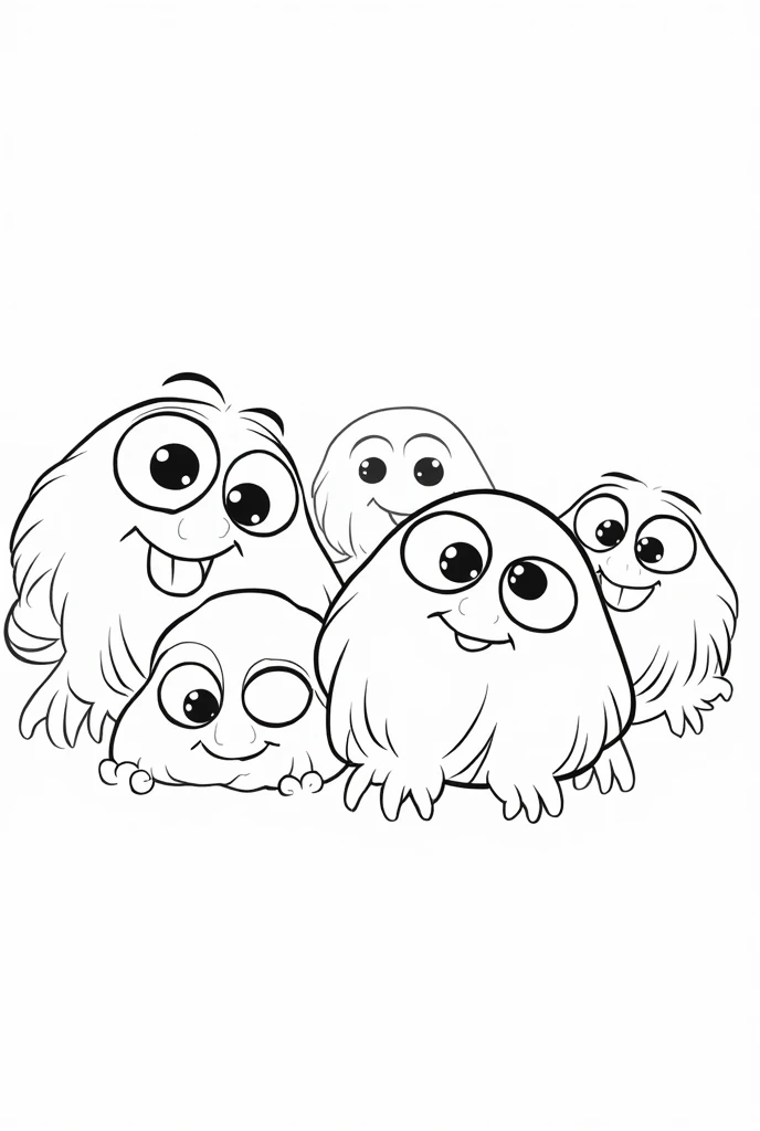 Cute and Kawaii Halloween Creepy Eyeball coloring Page, simple for ddlers, bold and easy, black boldlines, White background, for a coloring book black and white, line art, only outlines, but the design is simple and bold, no greyscale