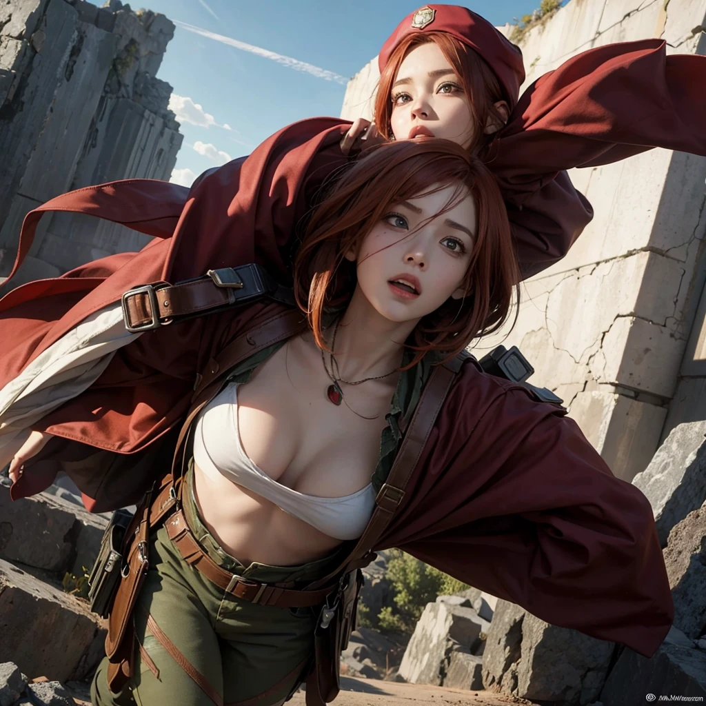 Attack on Titan inspired female character, redheadwear