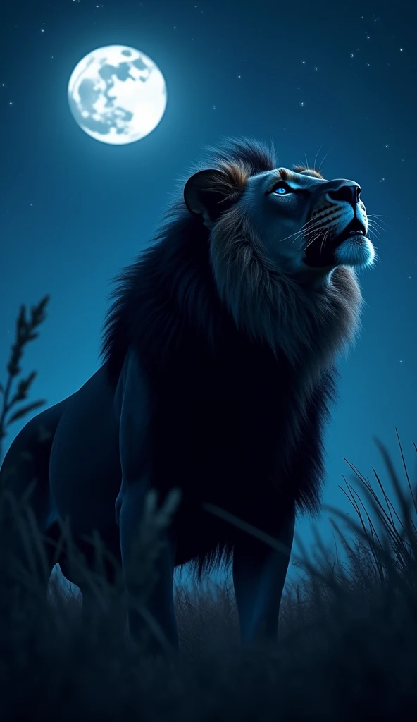 A lion in moon 