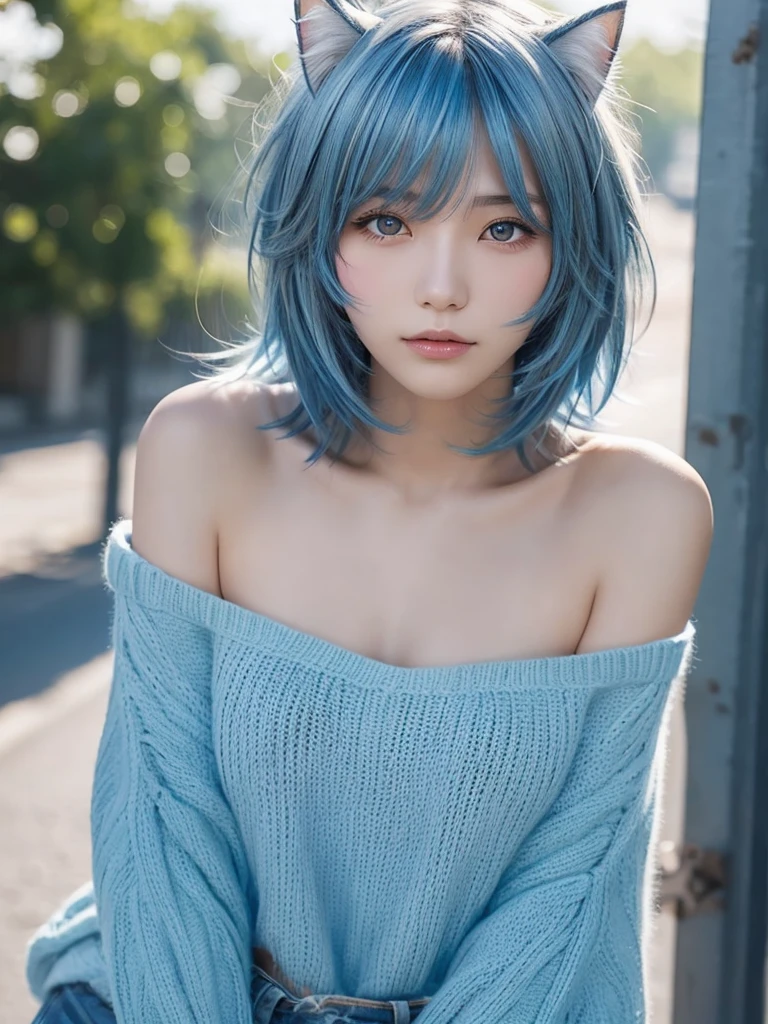 nude blue hair
