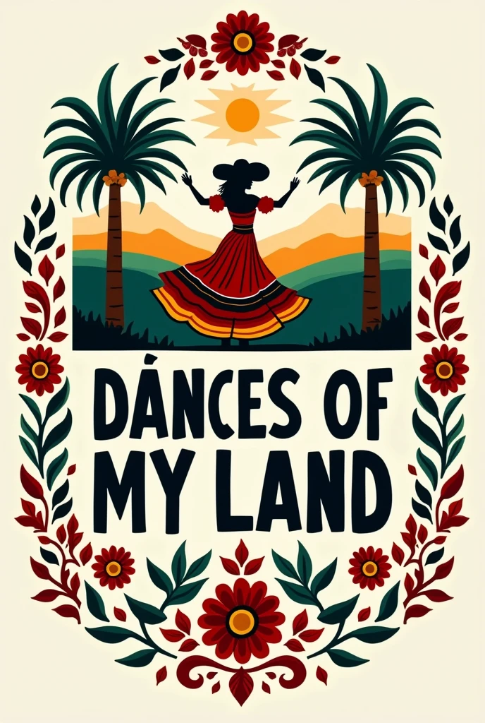 Create a logo with the title Dances of my land and that refers to Argentine folkloric culture 