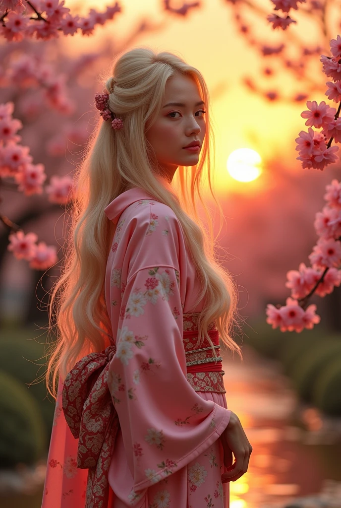 blonde Japanese woman