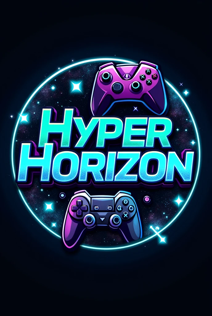 Round shape gaming logo. With name Hyper Horizon