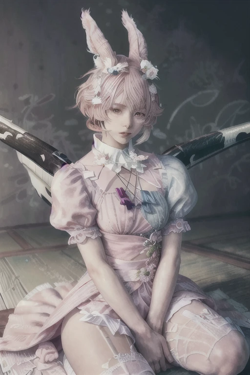 Alisa Bosconovitch, best qualityer, contemporary, flat style, minimalism, Illustrates??the green-eyed plane, pink  hair, shorth hair, multicolored wildly hair, black jersey, mechanical wings, Close-U head portrait, pointed chest, neckleace, super neckleace, medium breasts, tekken，pink  hair pastel, 1 girl, in kimono, hand painted，Colorless line drawing, pastel yandere colorful, tekken, [Detailed illustrations, Art based on extremely ideal anatomy, very detailed and detailed drawings, delicate lines with slowness and urgency, Realistic texture expression],(((Colored leading lines)),(Works of art with excellent craftsmanship),(park background),[ Skinny old pretty japanese anime] pink  hair claro, with maid outfit，slender figure，chunky，He sat on the floor，Dressed in pink and white maid outfits，Very Shorthair，with cat ears，quadratic element，, pink kawaii in 1910 era clothing, Alisa Bosconovich&#39;pink lips, no style da soft core palette aurorapunk, an anime illustration of your face, animated gifs, hand drawn animation, charming sketches, smooth and shiny, hazy romanticism, Super flat style, white background - ar 1:1 - niji 5 - expressive style --s 50
