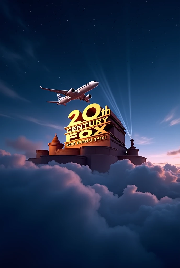 20th century fox home enterteiment logo (1999-2010, International with 1994 font home enteeteiment clear down on the stage peace its night time with the dark sky and an small 787 air india jet flying and its cloudy