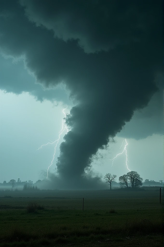 Down Rt. 66 Before the Great Storm, Nostalgic, Annual lighting display, cumulonimbus clouds, voluminetric lighting, Big sky,Mushroom cloud of nuclear bomb explosion