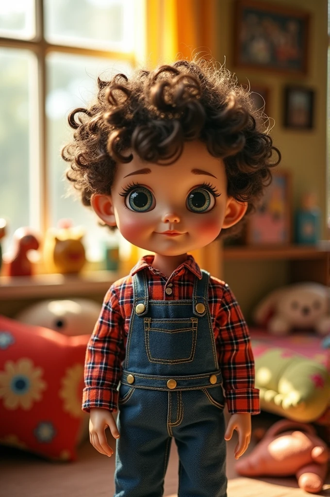 Curly haired male doll