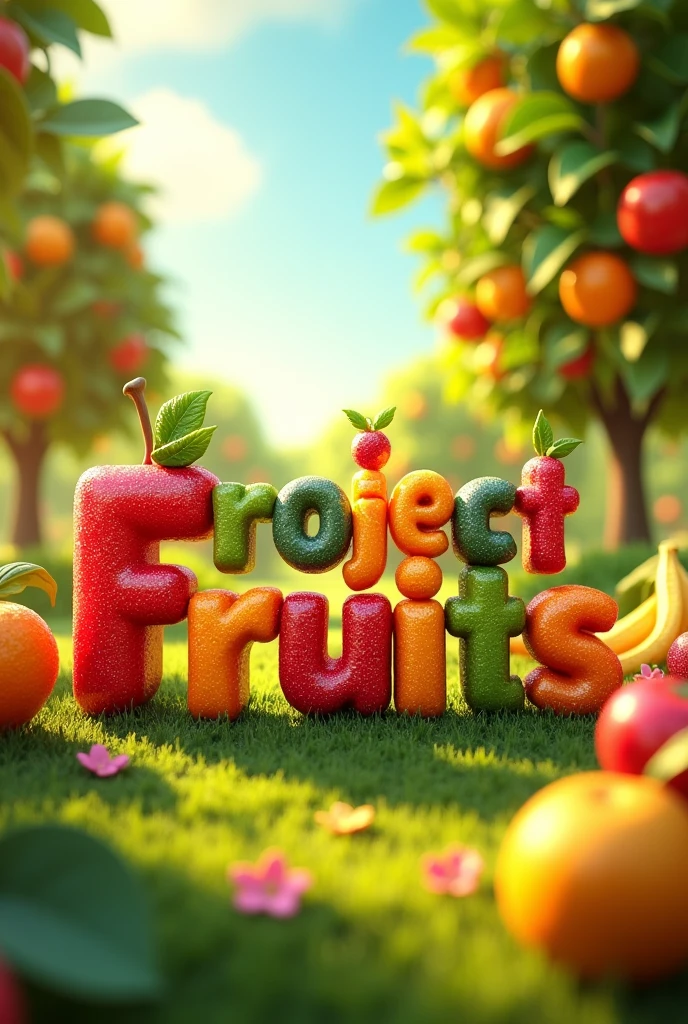 An image with the word 'project fruits' in 3D