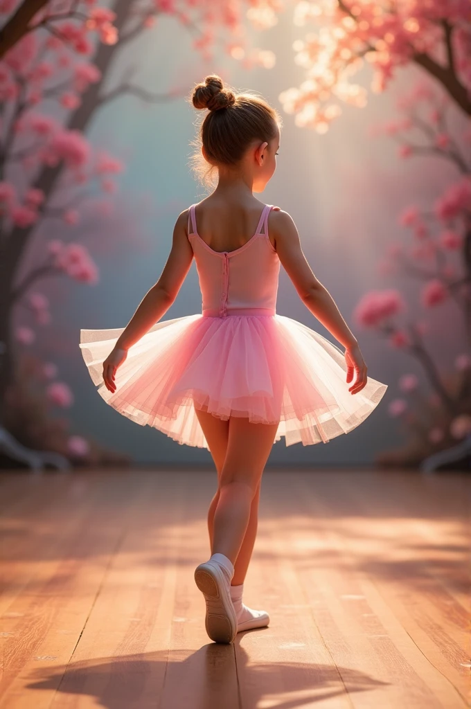 Create a 9-year-old dancing ballet
