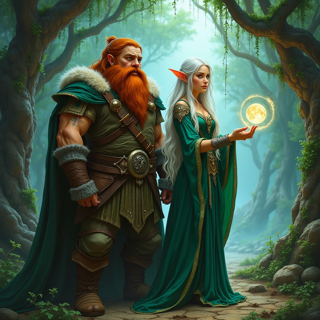 dwarf female warrior、Elven female magician、Dungeons&Dragons