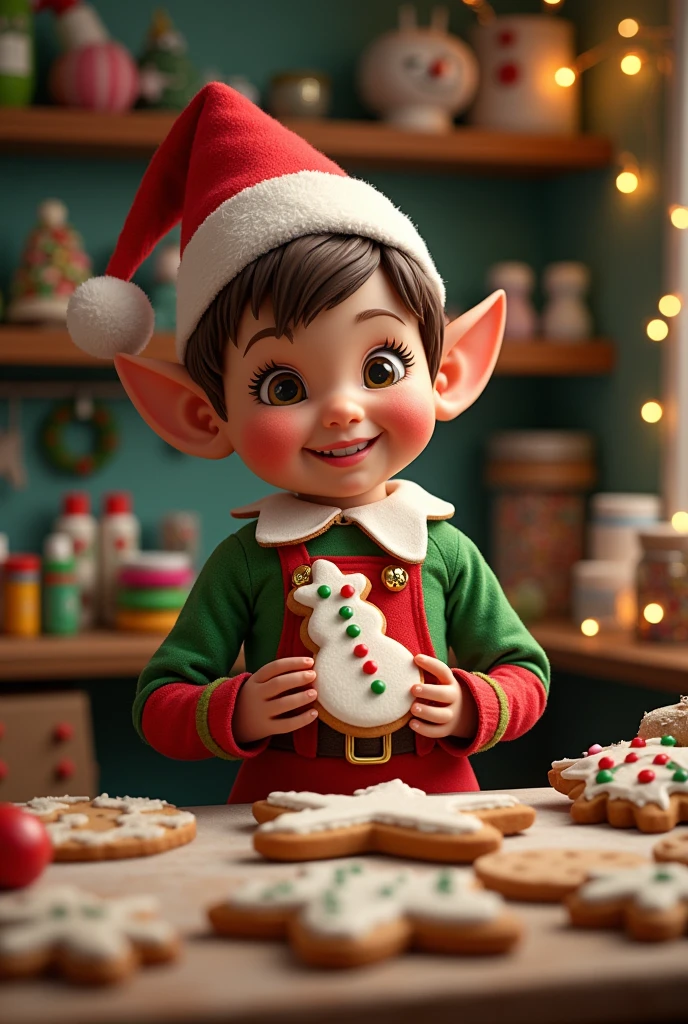 Santa's elf with gingerbread cookies