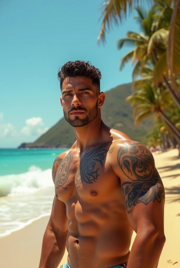 He has a naked Diego Alvis chest