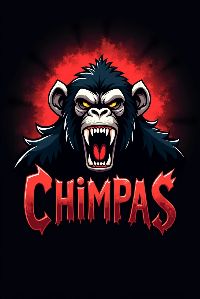 Create a logo for a clan called the Chimpas. I want this logo to have a monkey and convey fear!!