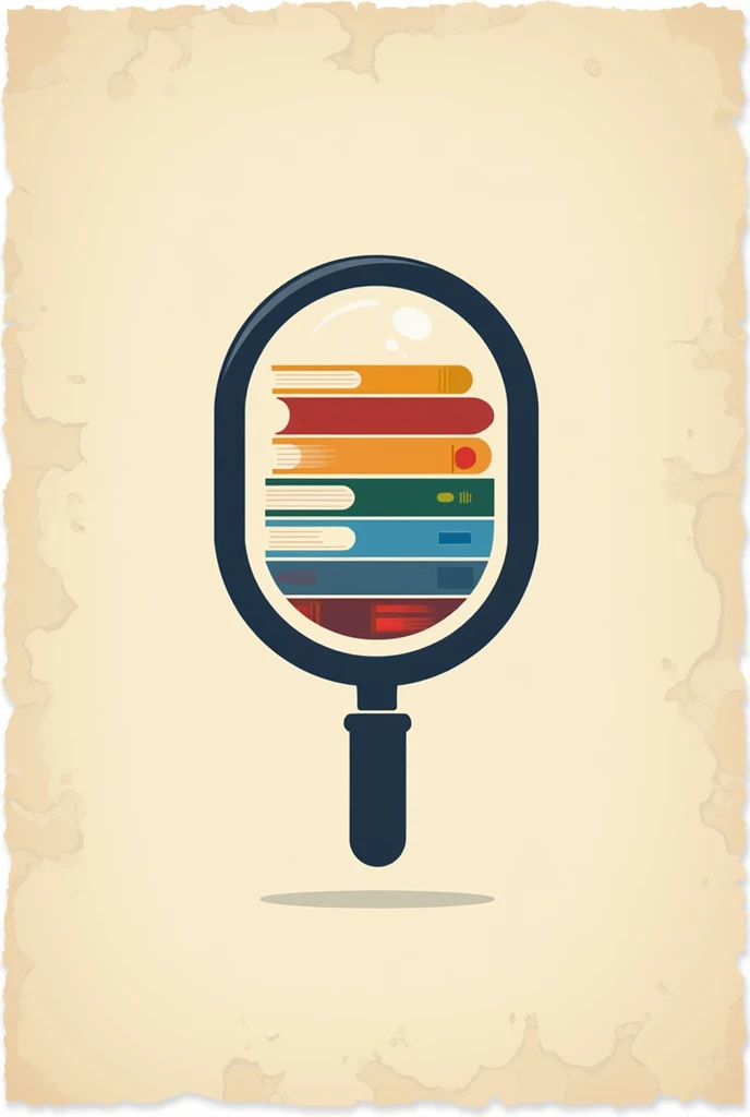 create a logo with the theme "academic focus" insert a magnifying glass, textbooks