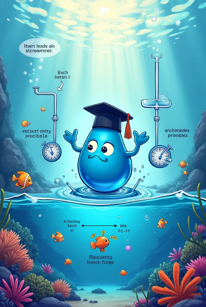 make a basic drawing of the following concepts: density, pressure, pressure en líquidos, Pascal's Principle and Archimedes' Principle