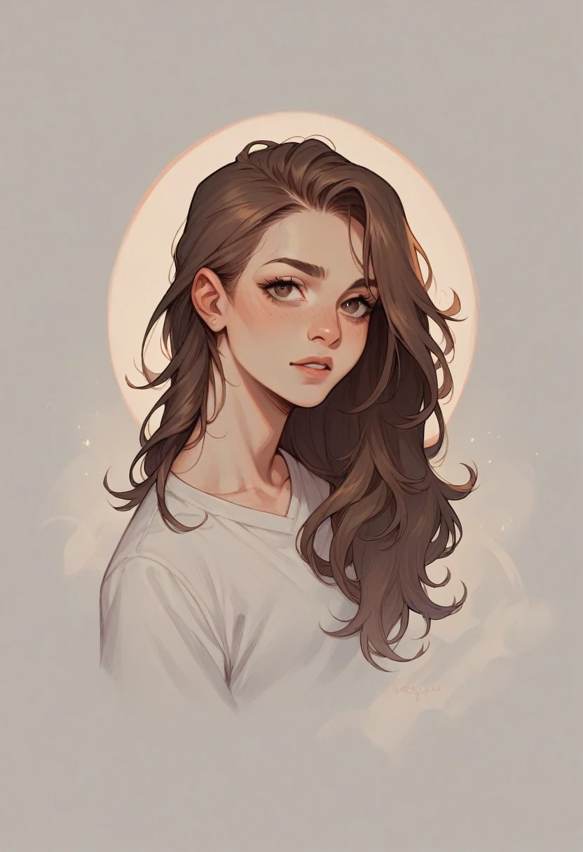 Create a realistic sensual model, white and brown hair