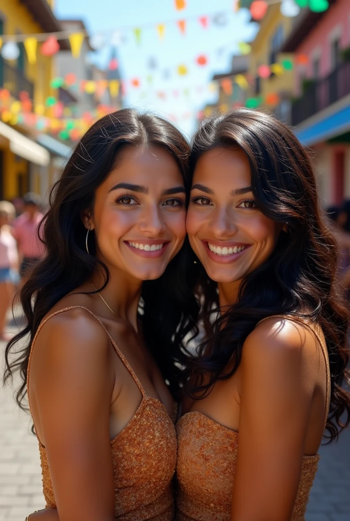 make a couple of Brazilians with the man who is with straight black hair. The woman with medium curly black hair
